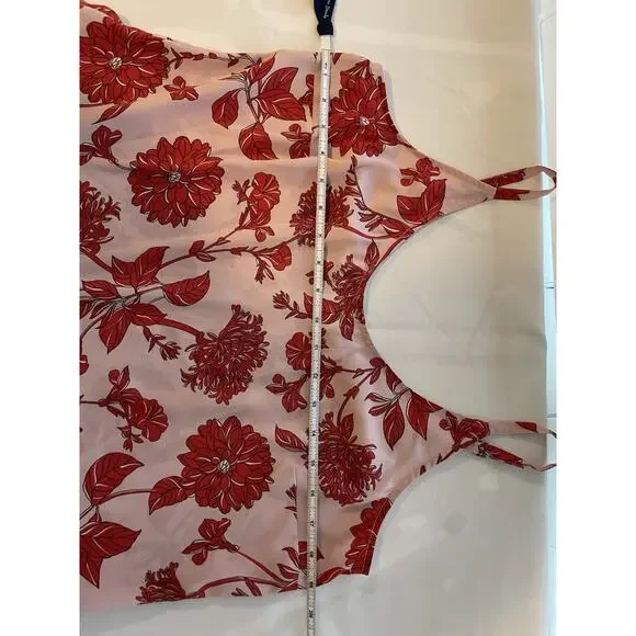 Cabi Medium Pink Floral Print Adore Peplum Tank Cami Adjustable Straps #5533 - Picture 7 of 9